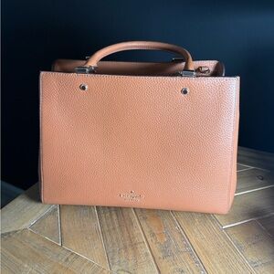 Kate Spade Leila Medium Triple Compartment Satchel crossbody Bag (Warm ginger)